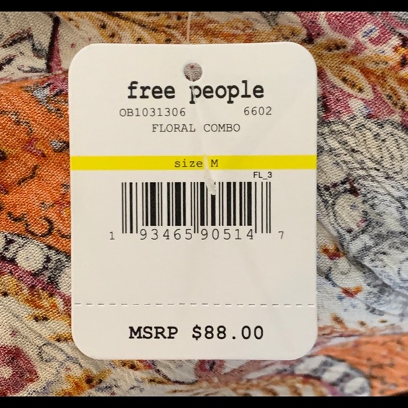 “FREE PEOPLE” Intimately Floral Dress/Top    Size M   NWT - Picture 8 of 8